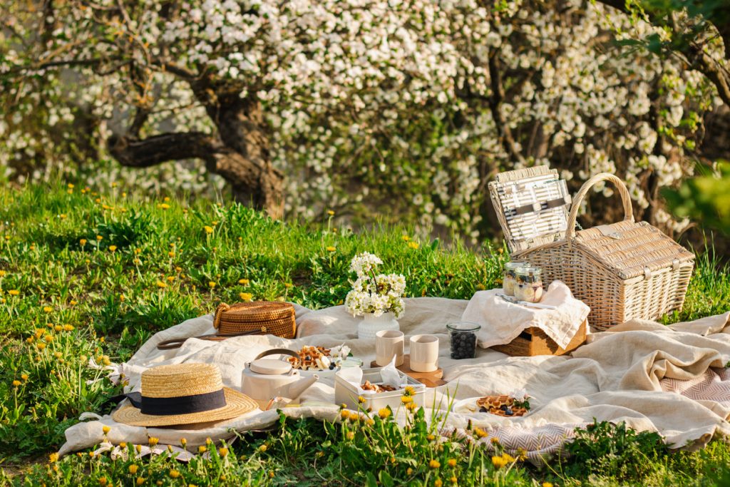 pique-nique dans le jardin - boutique hotel normandie